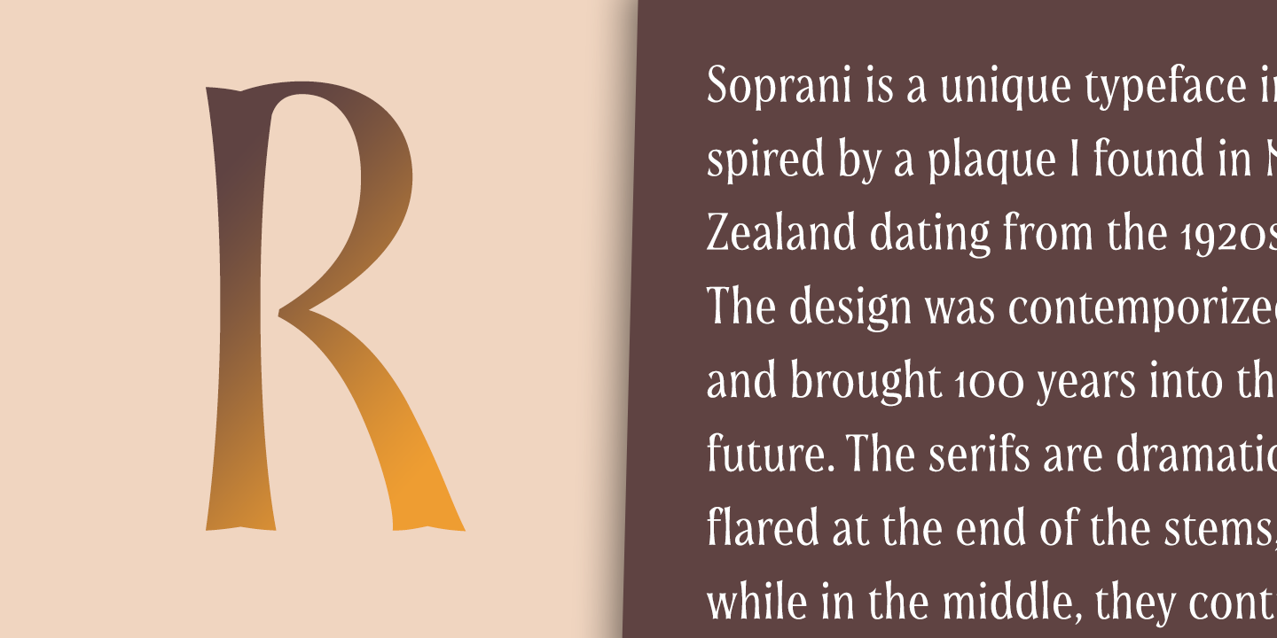 Przykład czcionki Soprani Norm Light Italic